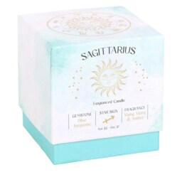 Sagittarius Ylang Ylang  Amber Zodiac Candle With Amazonite - Blue - thumbnail 2
