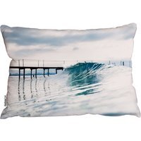 Ocean Ideal Wave In Ocean. Breaking Blue Waves Outdoor Cushion - Blue - image 1