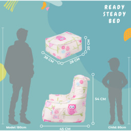 Kids Bean Bag Chair with Footstool Comfy Beanbag - owl - thumbnail 5