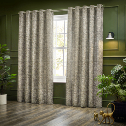 Set of 2 Bengal Chenille Eyelet Curtains - Linen / 229cm / 183cm - thumbnail 4