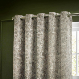 Set of 2 Bengal Chenille Eyelet Curtains - Linen / 229cm / 183cm - thumbnail 5