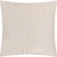 Evoke Cut Velvet Cushion - Oyster / 45cm / Polyester - image 1