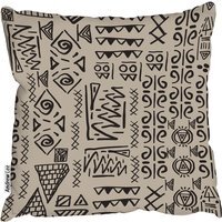 Striped Egyptian Theme With Ethnic And Tribal Motifs Cushion - Brown / 60cm
