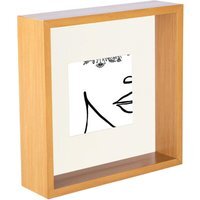 "3D Deep Box Photo Frame - 8 x 8"" with 4 x 4"" Mount - Light Wood/Ivory"