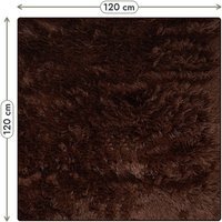 Lush Shaggy Dark Brown Rug - Dark Brown / 120cm / 0.37kg