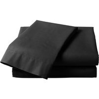 Percale Deep Double Bed Flat Sheet - Black