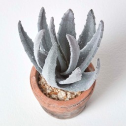 Homescapes Aloe Vera Artificial Succulent in Rustic Terracotta Pot, 21 cm Tall - Green - thumbnail 4