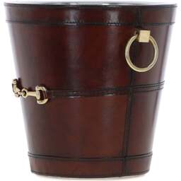 Stylish and Functional Ashwood Genuine Leather Ice Bucket - Chestnut - thumbnail 3