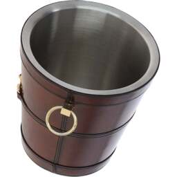Stylish and Functional Ashwood Genuine Leather Ice Bucket - Chestnut - thumbnail 4