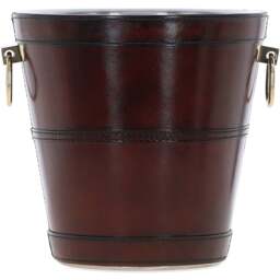 Stylish and Functional Ashwood Genuine Leather Ice Bucket - Chestnut - thumbnail 5