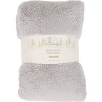 Soft Teddy Fleece Fitted Sheet - Silver / Double - image 1