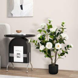 2 Pack Artificial Camellia Tree Faux Flower Plant - White - thumbnail 4