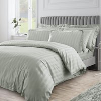 Premium Look Satin Stripe patterened duvet set - Sage / Single