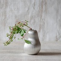 Embossed Gourd Flower Vase - Silvery