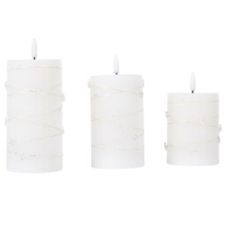 Pack of 3 Star LED Candles - White - thumbnail 2