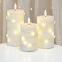 Pack of 3 Star LED Candles - White