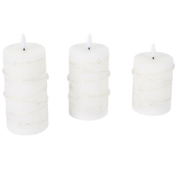 Pack of 3 Star LED Candles - White - thumbnail 4