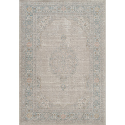 Maia Washable Low Pile Non Slip Traditional Floral Area Rug Living Room Hallway - Beige / 180cm - thumbnail 4