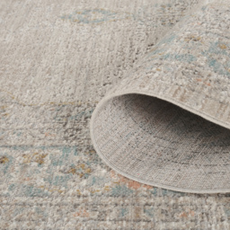 Maia Washable Low Pile Non Slip Traditional Floral Area Rug Living Room Hallway - Beige / 180cm - thumbnail 5