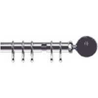 25-28mm Purple Mosaic End Satin Silver Metal Curtain Pole Set - Silver / 170cm