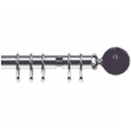 25-28mm Purple Mosaic End Satin Silver Metal Curtain Pole Set - Silver / 170cm - thumbnail 2