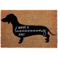 Filta What a Long Day Sausage Dog Doormat - Brown