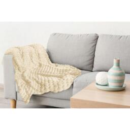 Lush Faux Rabbit Fur Throw - Cream / 180cm - thumbnail 2