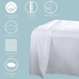 400 Thread Count Cotton Duvet Cover Set - Neutral / Single - thumbnail 5