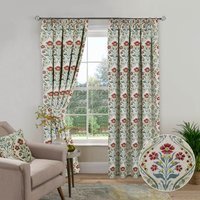Vermont Tapestry Chenille Lined Pencil Pleat Curtains - Blue / 114cm / 183cm