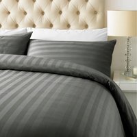 Duvet Cover Sets Sateen Stripe - Steel Grey / Single