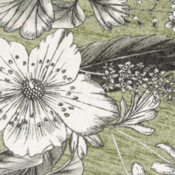 Harlington Botany Floral Piped Cushion - Moss / Polyester - thumbnail 5