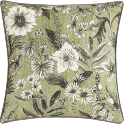 Harlington Botany Floral Piped Cushion - Moss / Polyester - thumbnail 2