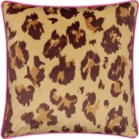 True Leopard Piped Velvet Cushion Cover - Multicolour - image 1