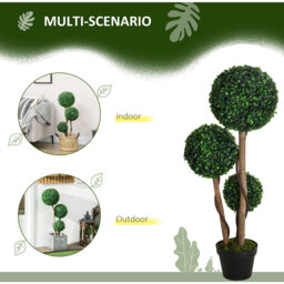 HOMCOM Artificial Topiary Ball Tree - Dark Green - thumbnail 5