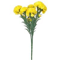 Artificial Carnation Bunch 48cm - Yellow