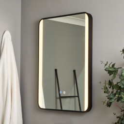 Aiga Bathroom LED Mirror with Motion Sensor and Demist - Black - thumbnail 4