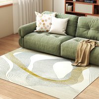 HOMCOM Geometric Pattern Area Rug - Cream White / 170L x 120W x 1H cm - image 1