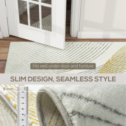 HOMCOM Geometric Pattern Area Rug - Cream White / 170L x 120W x 1H cm - thumbnail 3