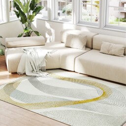 HOMCOM Geometric Pattern Area Rug - Cream White / 170L x 120W x 1H cm - thumbnail 2