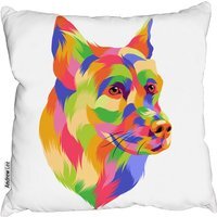Amazing Illustration Dog Pop Art Outdoor Cushion - Green / 60cm - image 1