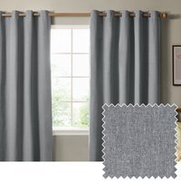 The Ultimate Blackout Textured Woven Eyelet Curtain Pair - Denim / 168cm / 137cm - thumbnail 1