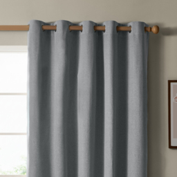 The Ultimate Blackout Textured Woven Eyelet Curtain Pair - Denim / 168cm / 137cm - thumbnail 4