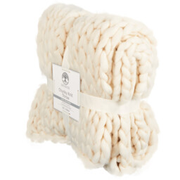 Divante Chunky Knit Throw - Ivory - thumbnail 2