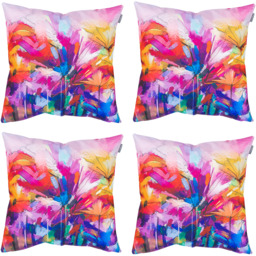 Oil Painting Printed Outdoor Cushion (Set of 4) - Pink - thumbnail 2