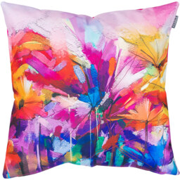 Oil Painting Printed Outdoor Cushion (Set of 4) - Pink - thumbnail 3