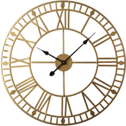 Skeleton Wall Clock with Roman Numerals - Gold - Gold - thumbnail 2