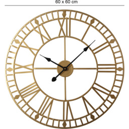 Skeleton Wall Clock with Roman Numerals - Gold - Gold - thumbnail 5