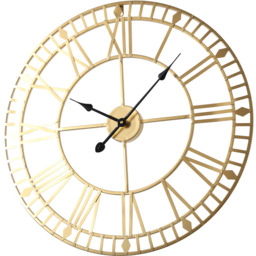 Skeleton Wall Clock with Roman Numerals - Gold - Gold - thumbnail 3