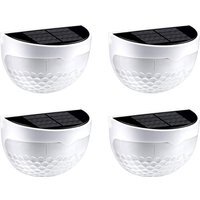 Solar Fence Lights Outdoor Waterproof LED Wall Lights for Garden Yard Patio - White