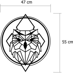 Owl  Wall Art Metal Decorative Object - Black - Black - thumbnail 3